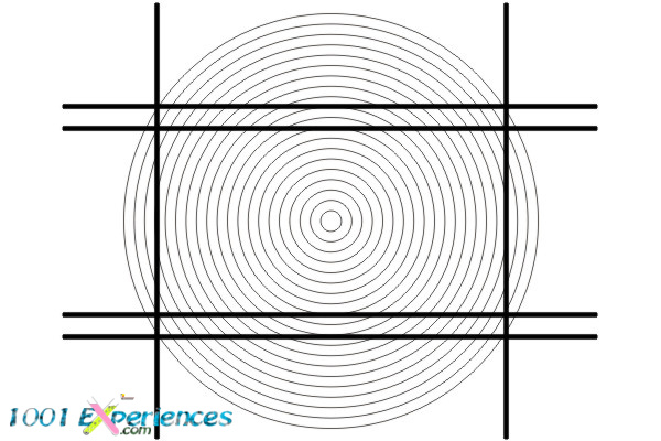 Illusion d'optique géométrique de droites et cercles