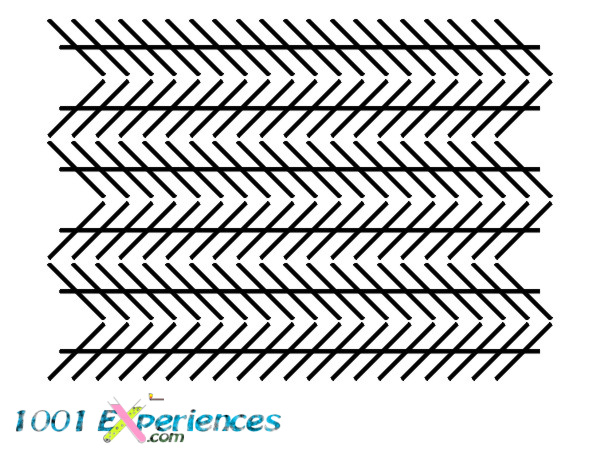 Illusion d'optique géométrique de droites horizontales