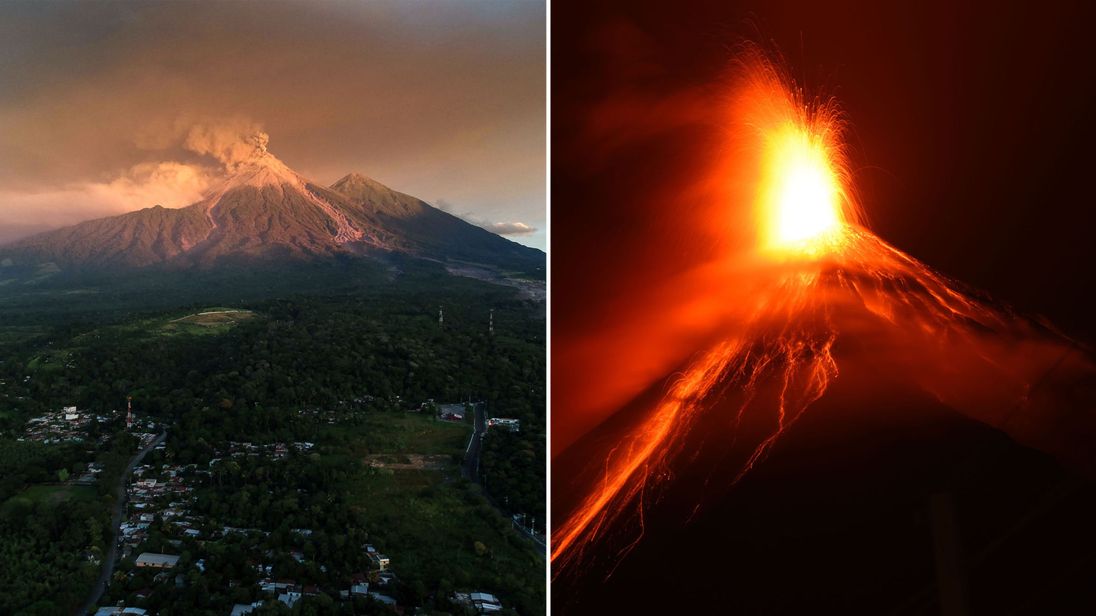 Eruption volcanique du volcan Fuego au Guatemala