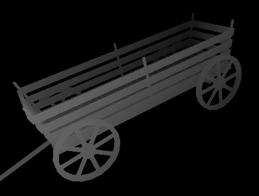 Image 3D d'une charrette