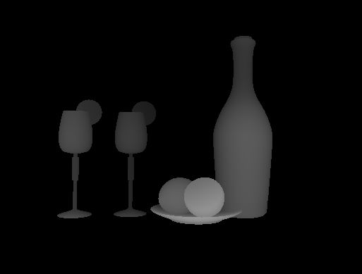 Image 3D d'une bouteille, verres et citrons