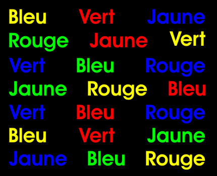 Illusion d'optique de l'effet Stroop